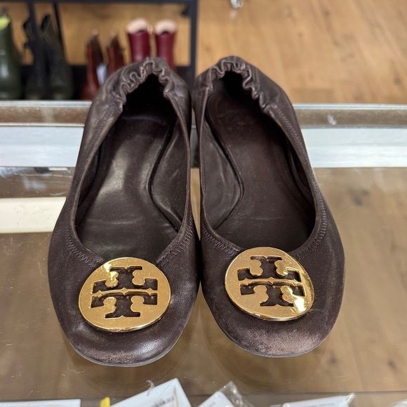 Tory Burch Reva Ballet Flats in Brown - Picture 1 of 4